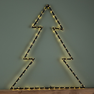 73cm x 80cm Light up Dewdrop Metal Christmas Tree with Garden Stake & Warm White LEDs