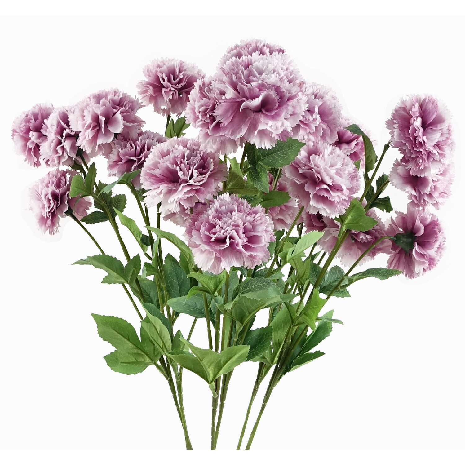 Pegdev Pack of 6 70cm Artificial Pink Carnation Stems with Silk Flowers