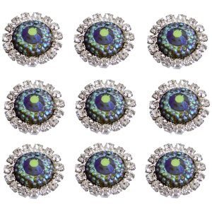 Pack of 10 Sparkling AB Resin and Diamante Embellishments