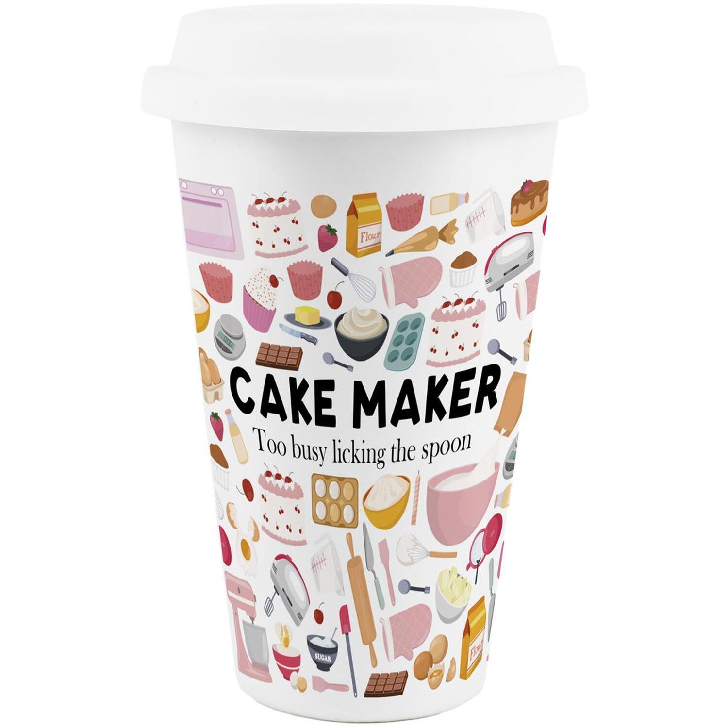 Image of Novelty Cake Maker Ceramic Travel Mug&hellip;