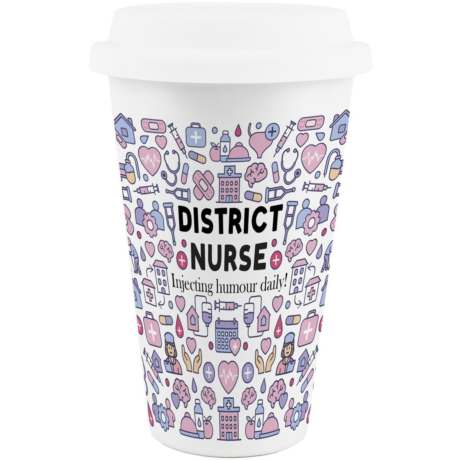 Image of Novelty District Nurse Ceramic Travel Mug&hellip;