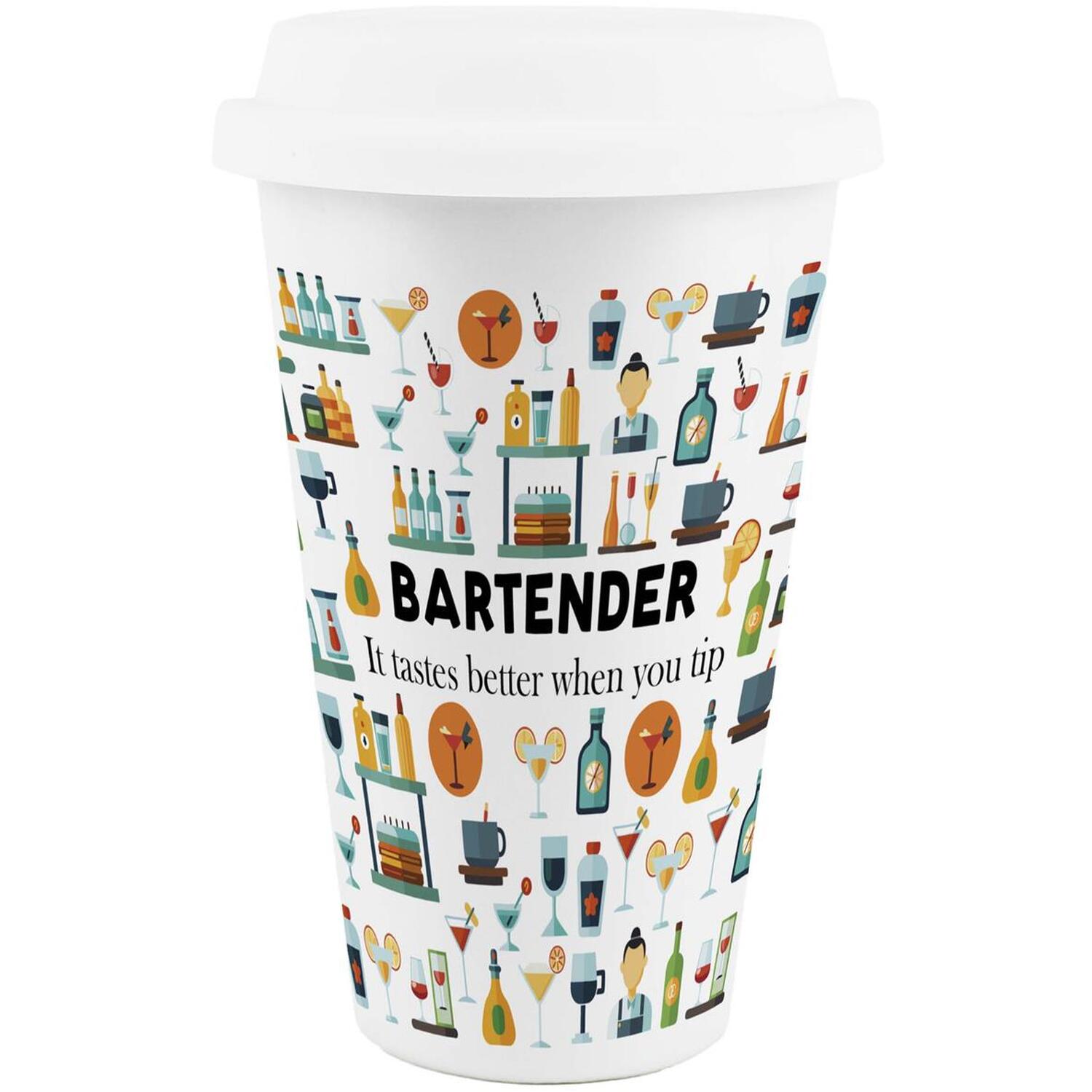 Image of Novelty Bartender Ceramic Travel Mug -&hellip;