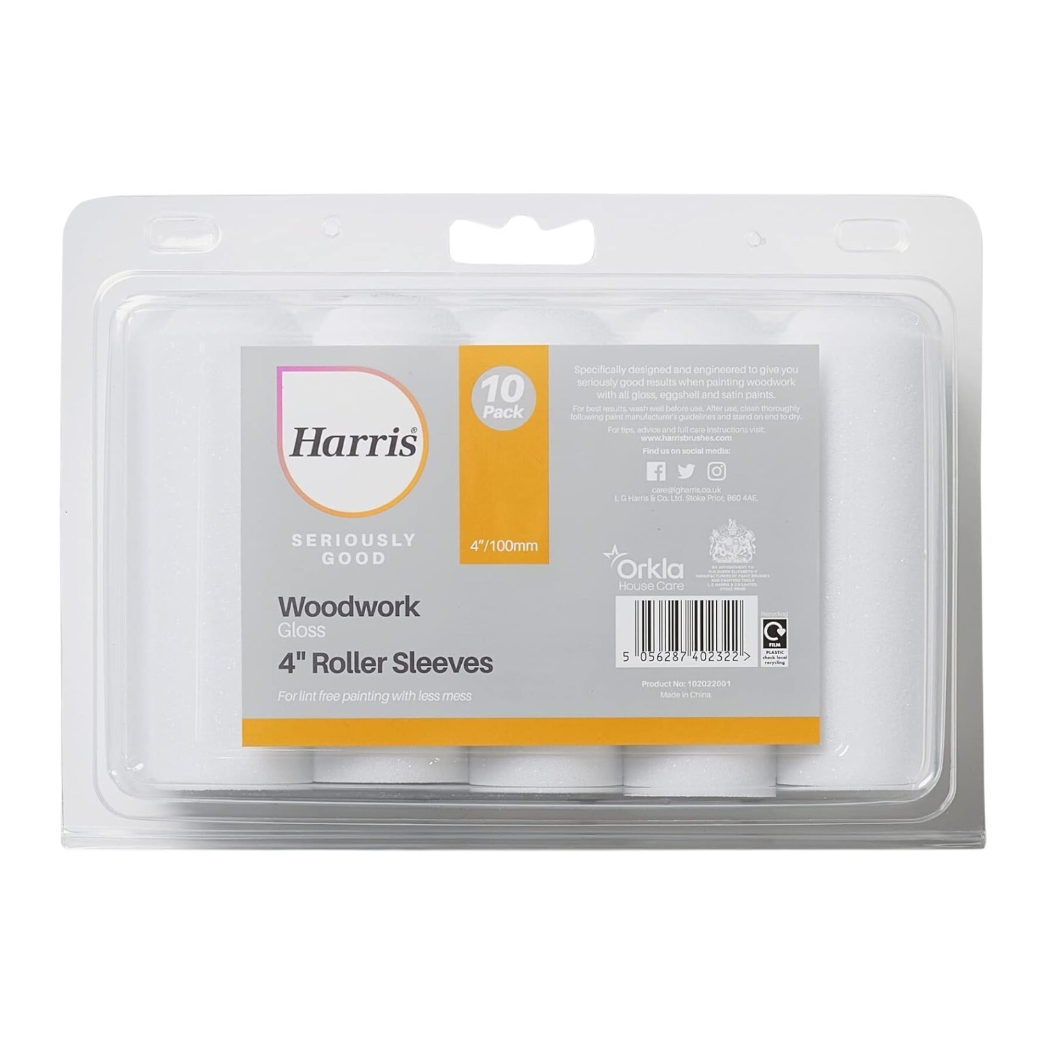 Harris 4In Gloss Mini Roller Sleeves 10 Pack - Image 2