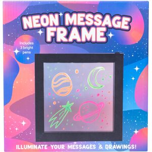 Neon Light Effect Message Frame. Includes 3 Coloured Pens to Write Your Message - Pink, Green & Oran