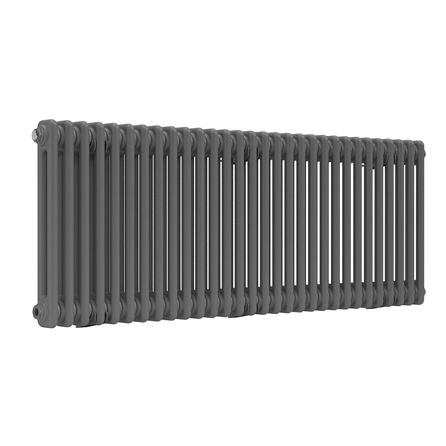 B&Q - Anthracite Grey Horizontal 2 Column Traditional Radiator 500mm (H) X 1370mm (W) - Image 2