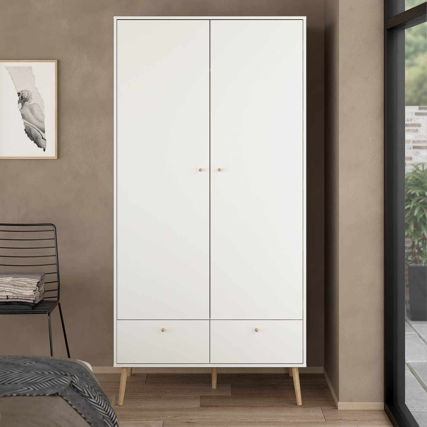 Furniture To Go Cumbria Wardrobe 2 Doors 2 Drawers - White