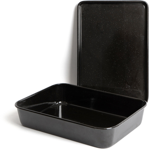 2pc Vitreous Enamel Non-Stick Cookware Set with Roasting Pan and Baking Tray