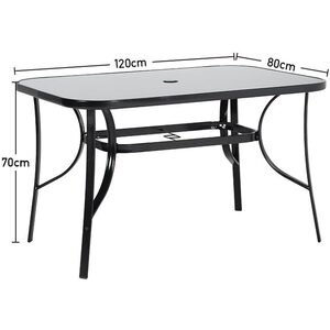 Black / 1*120CM Rectangular Table and 4*Folding Chairs Garden Table and Chair Outdoor Bistro Set shot 19243134