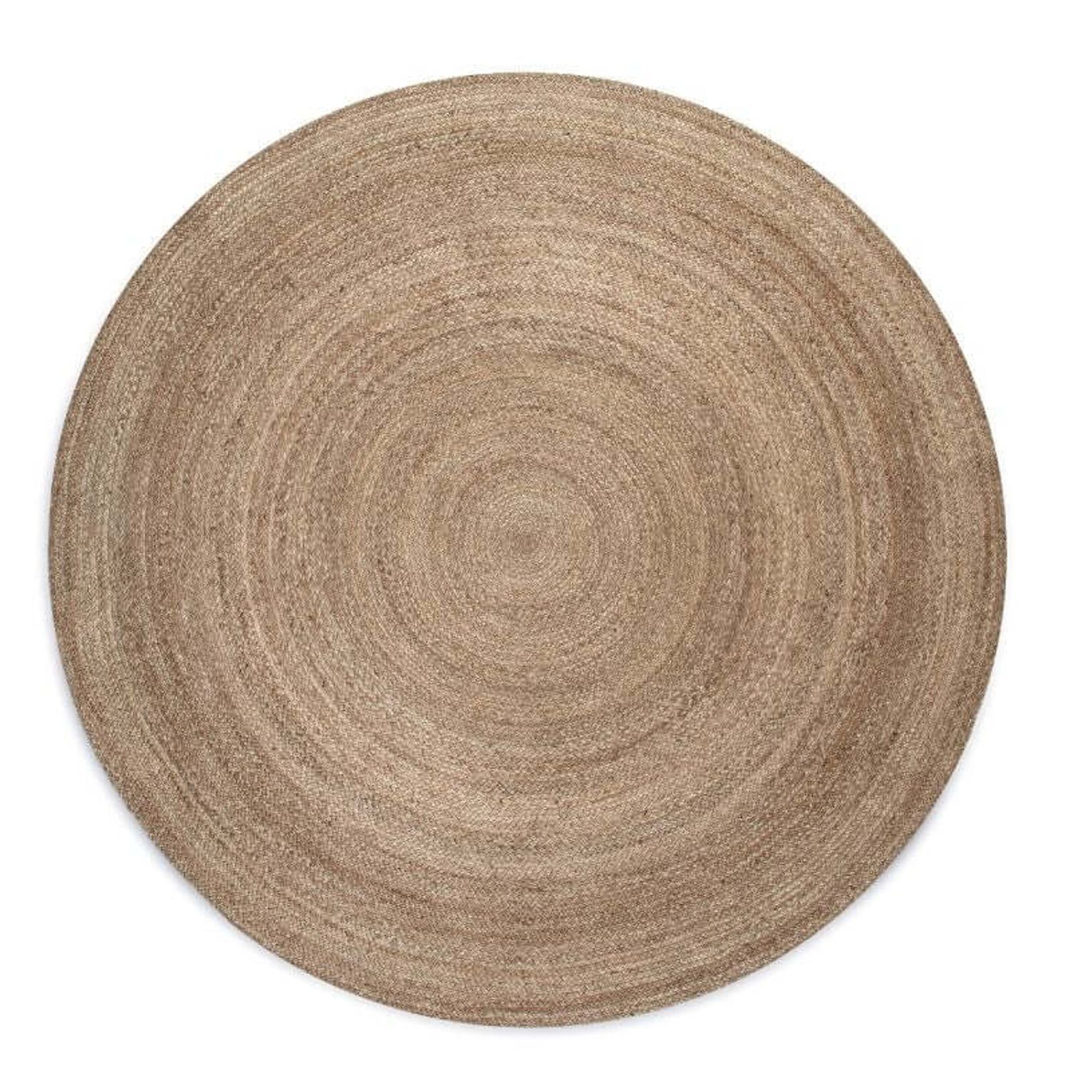 Hanse Home Braided Rangpur Natural Jute Plain Round Rug Brown - Brown / 100.0cm