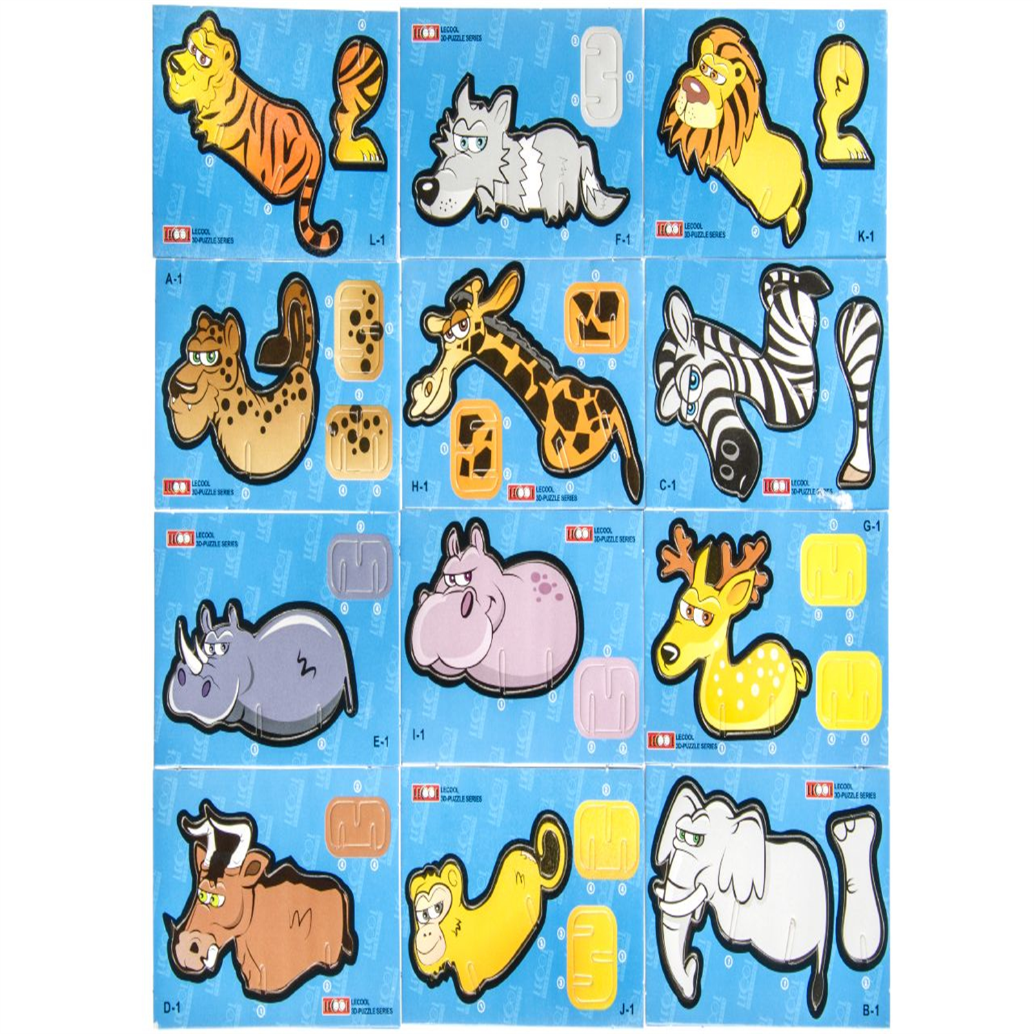  - Pack Of 12 Animal Shape 3D Puzzles- Theme Party Bag Filller Gifts - Image 3