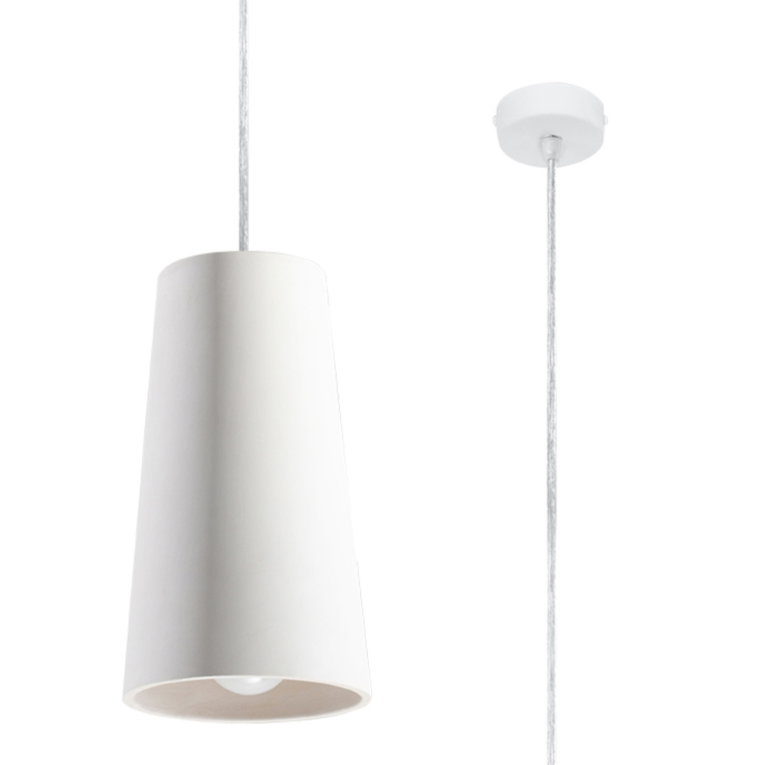 Sollux Lighting Ceramic Pendant Lamp Gulcan - White - Image 3