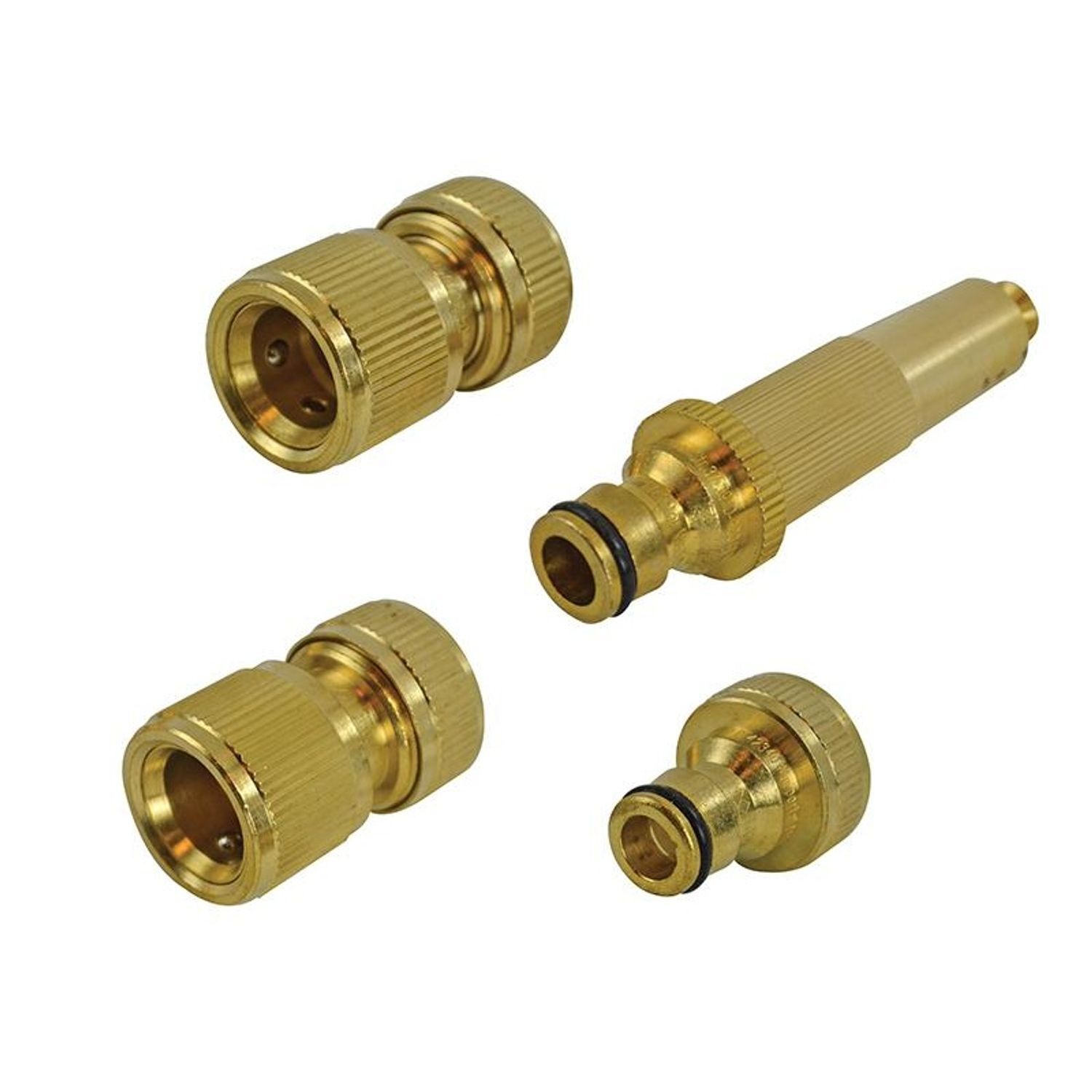 Faithfull Brass Nozzle & Fittings Kit 4 Piece 12.5Mm (1/2In) A - Multi Colour