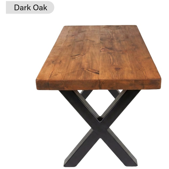 Chunky and Sturdy Dining Table - Dark Oak