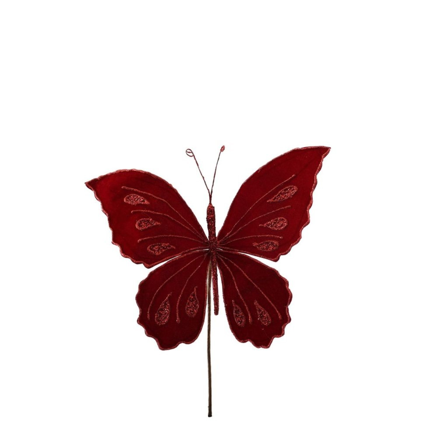  - Large Velvet Butterfly 30Cm 2 PackRed Pick - Image 3