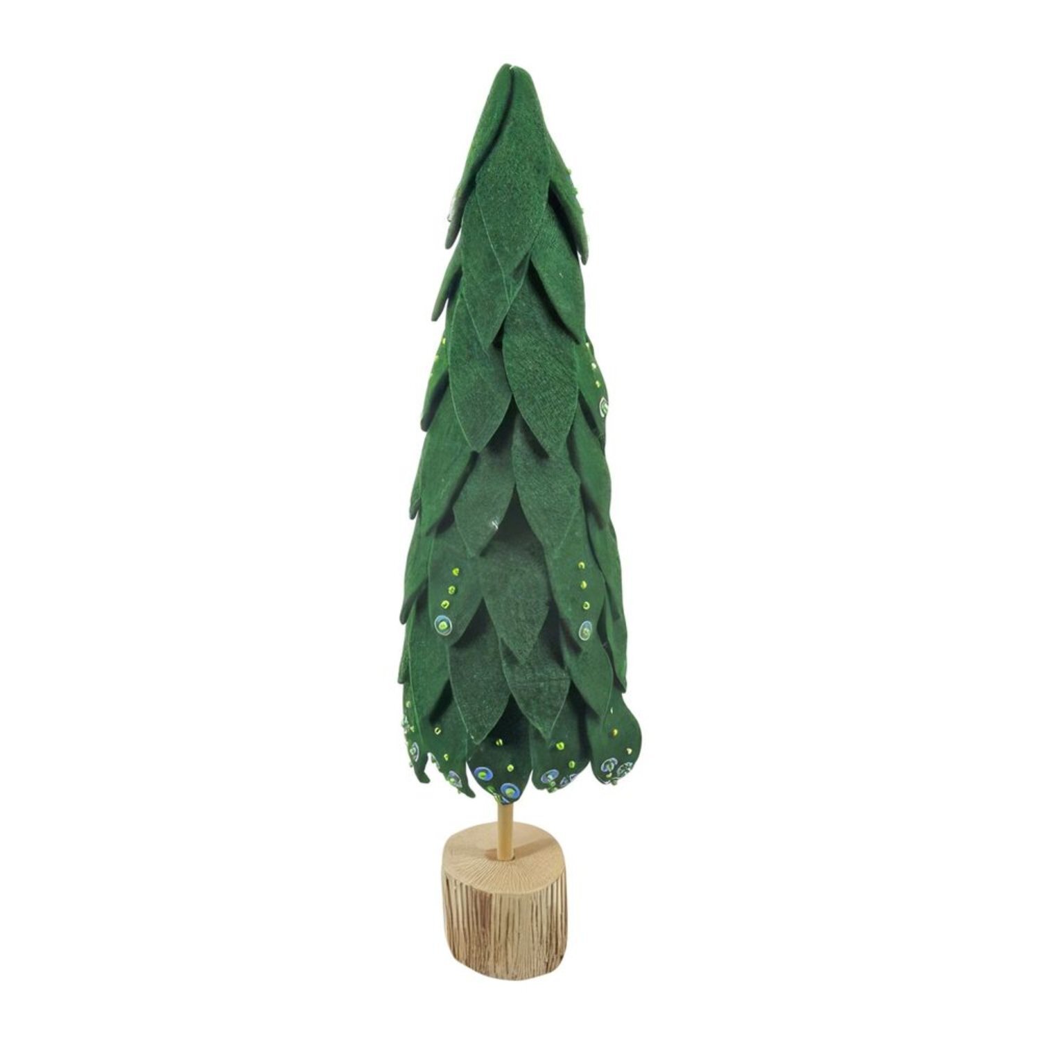 Kdmd Felt Christmas Tree With Wooden Base Green - Green