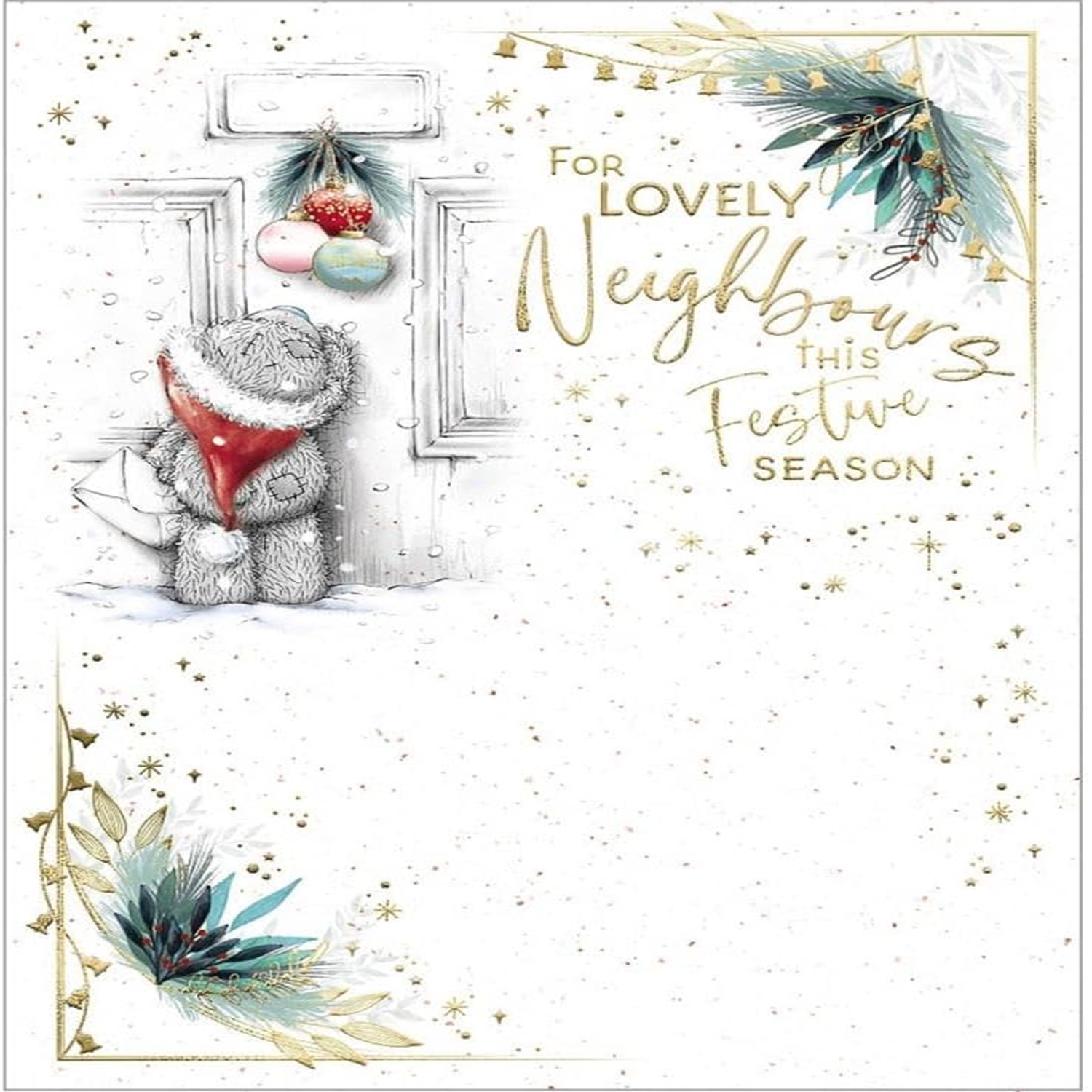 Bear Knocking At Door Neighbours Christmas Card - Image 2