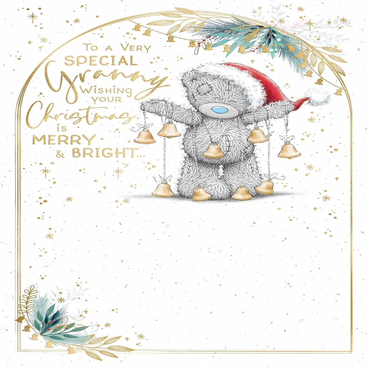 Bear Holding Bells Granny Christmas Card - Image 3