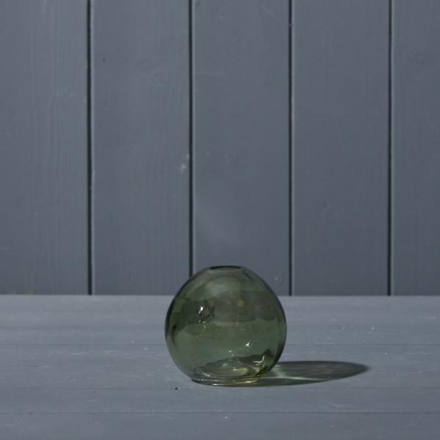  - Vintage Green Globe Glass Vase - Image 3
