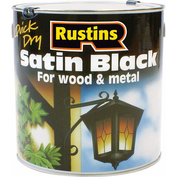 Satin Black Paint Quick Drying 2.5 Litre by Rustins.