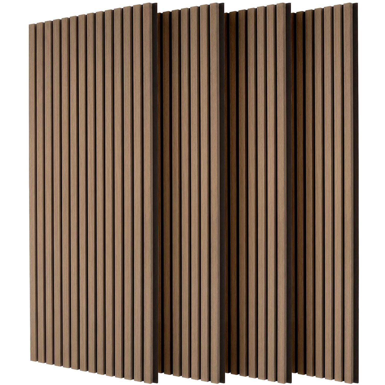 Harbour Housewares 120 X 60Cm Wooden Acoustic Wall Panels - Walnut / 4