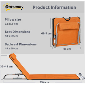 Orange Outsunny Set Of 2 Beach Mat Seat shot 20722439