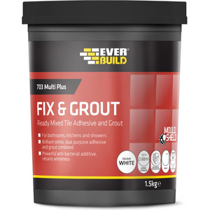 Everbuild Sika 703 Fix & Grout Tile Adhesive 1.5kg (White).