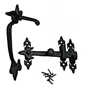 Black Antique Fleur De Lys Suffolk Gate Latch
