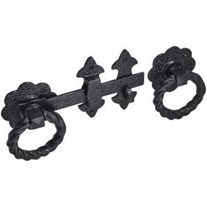 Old Hill Fleur De Lys Heavy Duty Twisted Ring Gate Latch