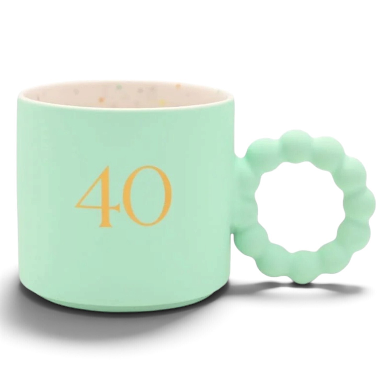 B&Q -  Gifts Confetti Design 40Th Birthday MugMint Green Matt FinishGift Boxed - Image 3