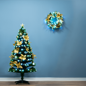 The Gilded Poinsettia Fir Fibre Optic Tree