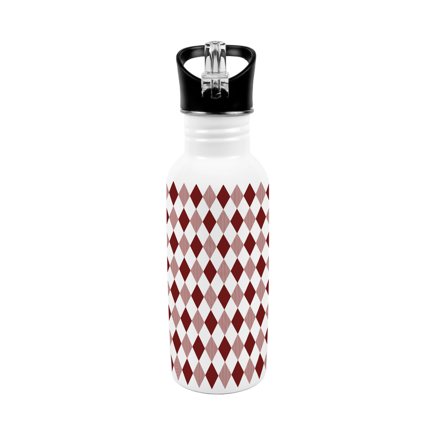 Purely Home Red Argyle Print Metal Canteen Water Bottle - Red