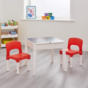 Kids Plastic 6 in 1 Activity Table and 2 Chair Set
