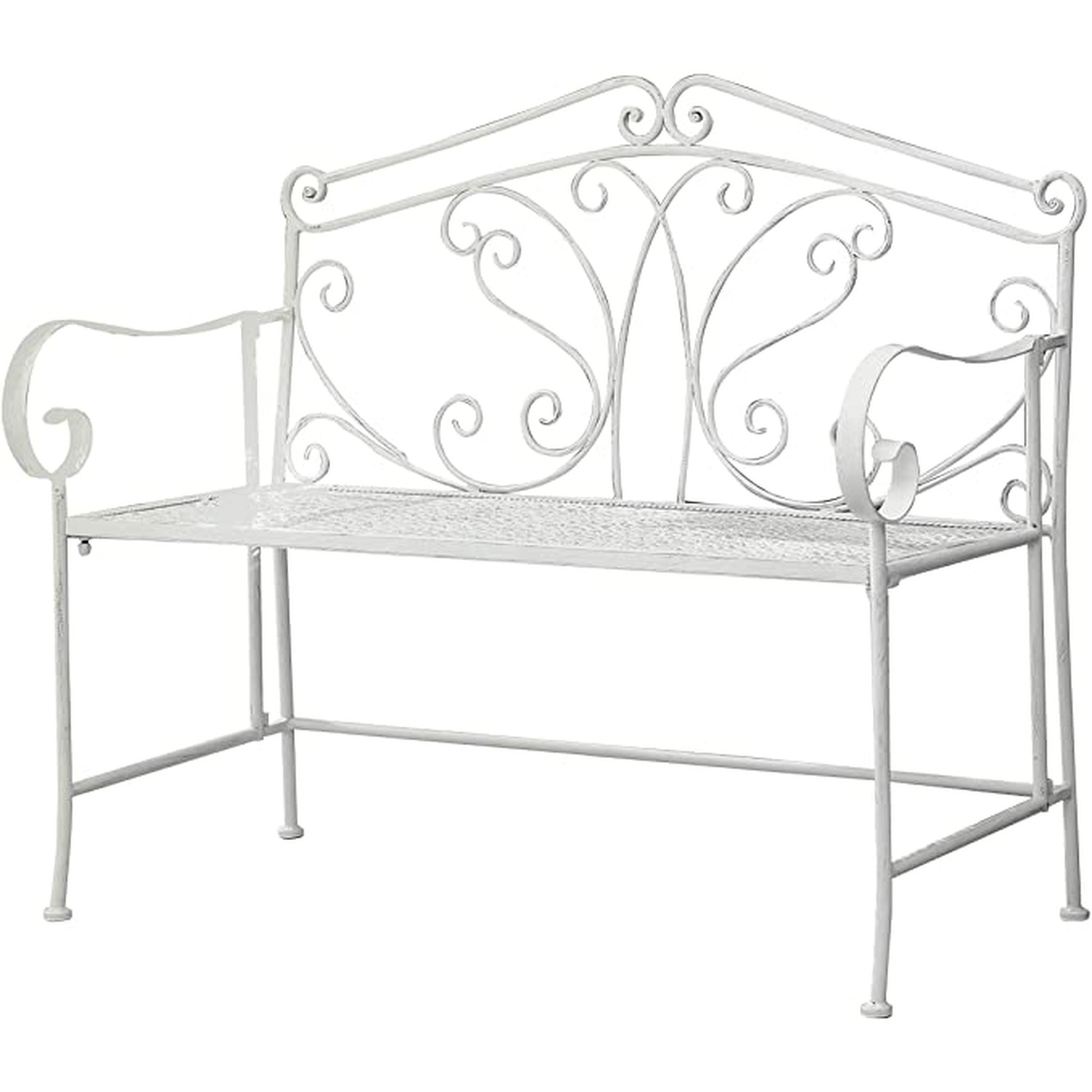 Andalusia 2 Seater Foldable Metal Garden Bench Seating - White