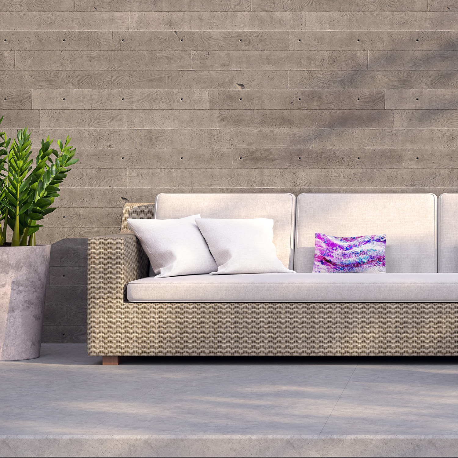 Pink Wilderness Outdoor Cushion - Purple
