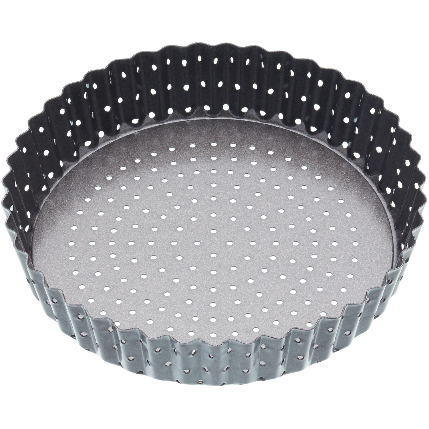 MasterClass Crusty Bake Non-stick Fluted Round 18cm Quiche Tin - Black