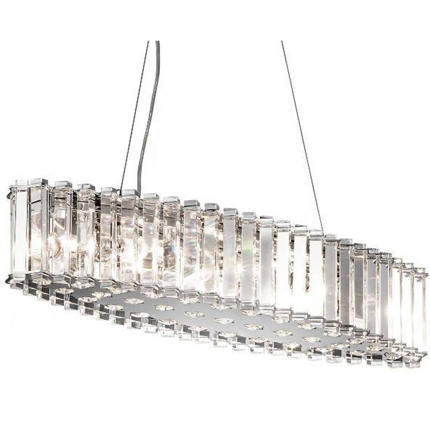Crystal Skye 8 Light Pendant Bar Island Chandelier Light Chrome, Crystal, G9 - Chrome