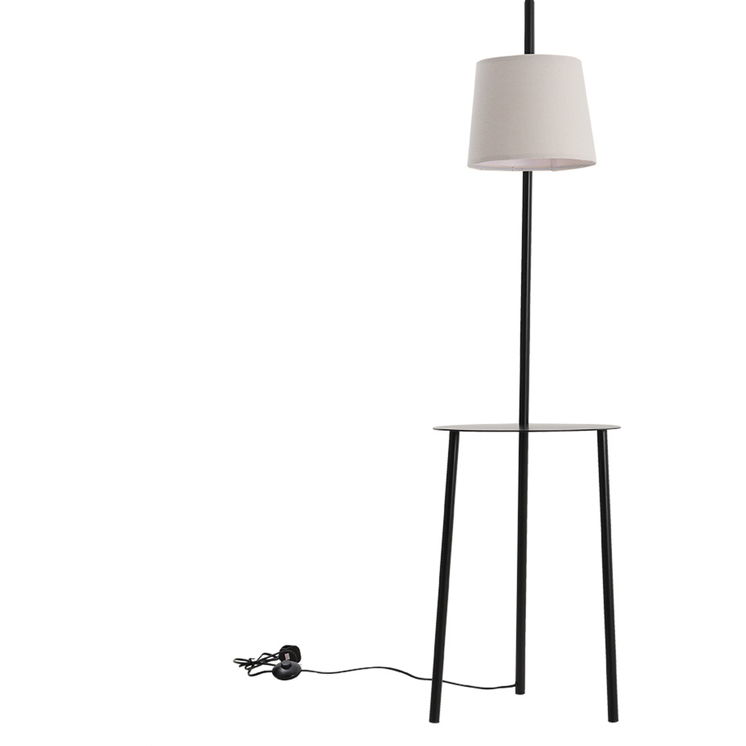 Modern Floor Lamp Reading Light With End Coffee Table Free Standing Bedroom - Black
