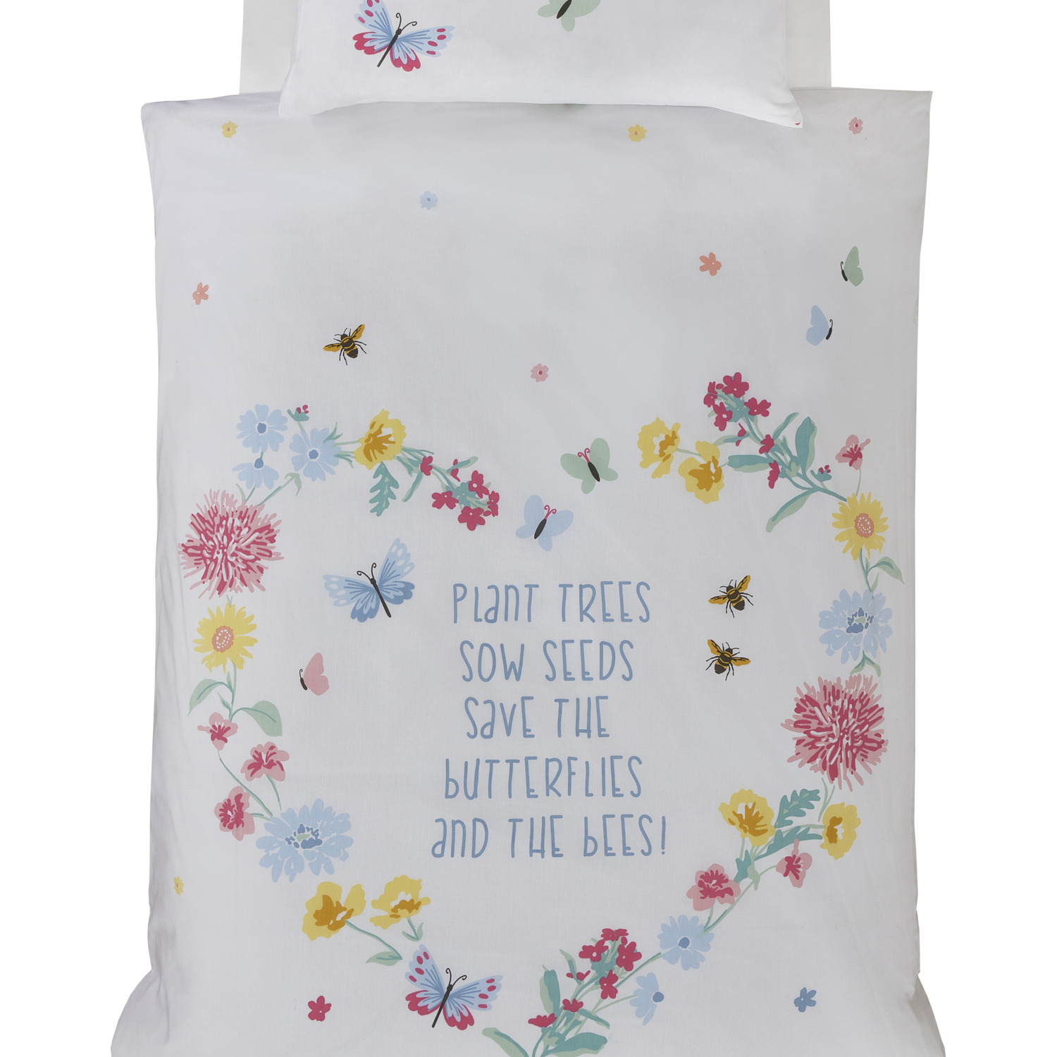 Ph Butterflies Bees Floral Duvet Set With Pillowcase - Multi Double