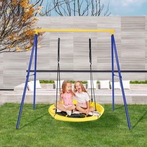 Costway Heavy Duty Steel Swing Frame-Yellow