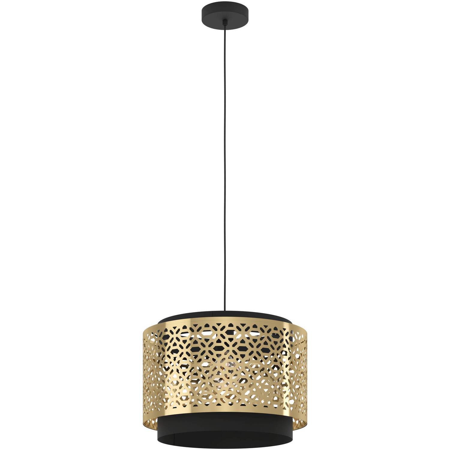 EGLO Sandbach Pendant Light - Black, Brass thumbnail