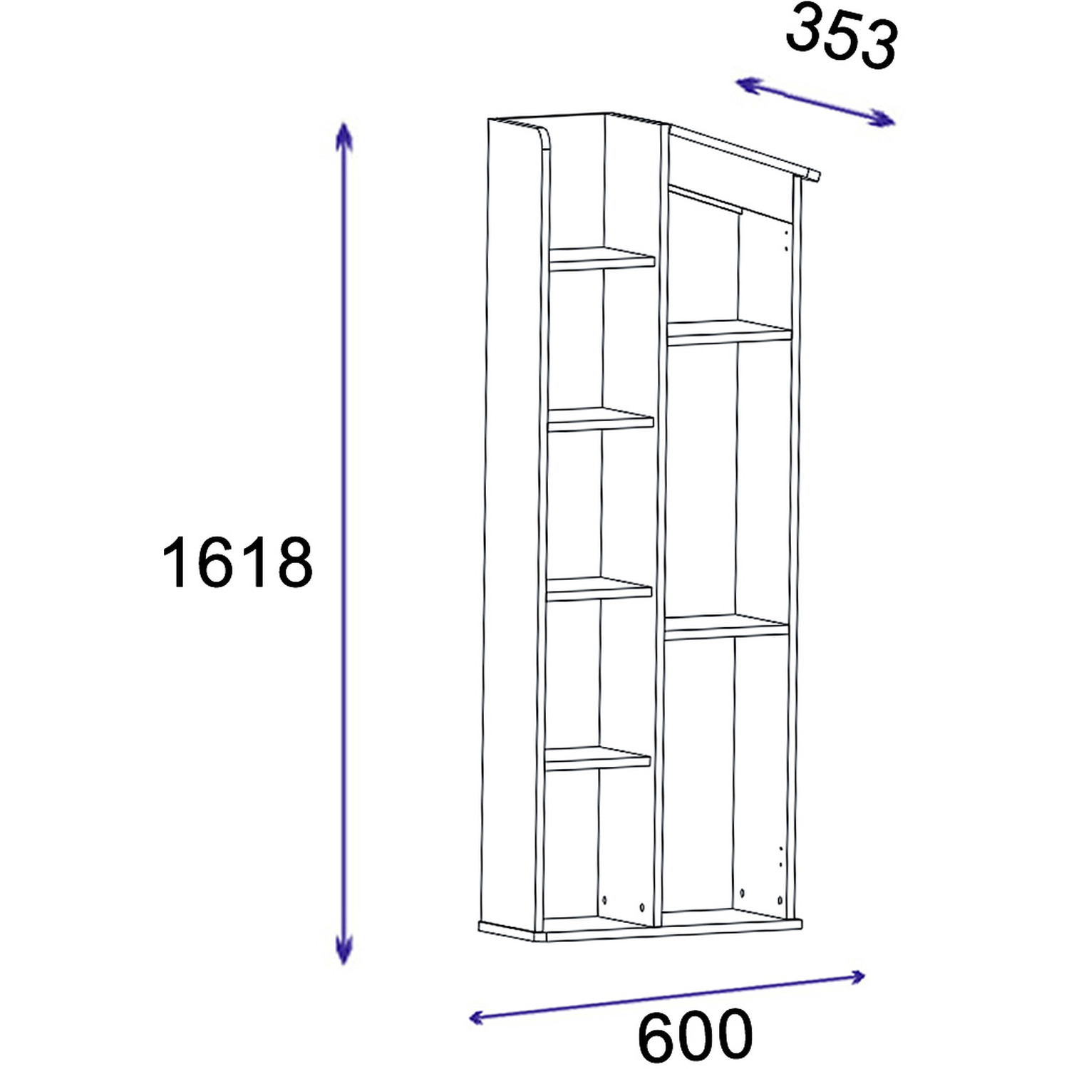 Bookcase With Storage Valerin - Atlantic Pine - Anthracite
