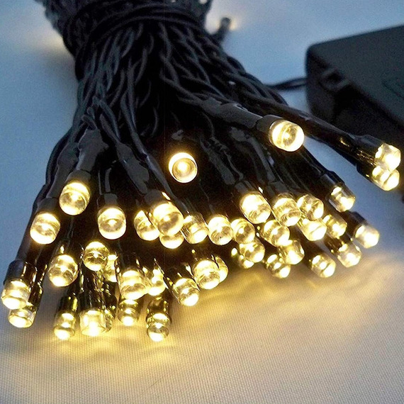 Warm White LED outdoor battery powered string Lights