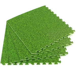 Grass Effect EVA Interlocking Foam Mats Play Home Office Exhibition Garage Tiles