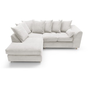 White Jumbo Cord Corner Sofa in White Left shot 4979985
