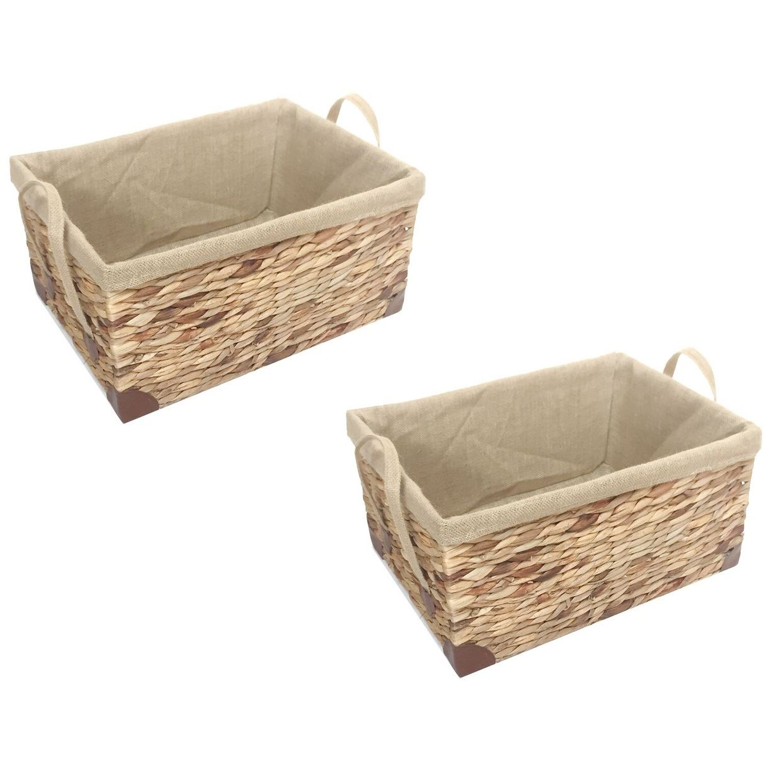 Image of Woven Water Hyacinth Rectangle Storage Basket&hellip;