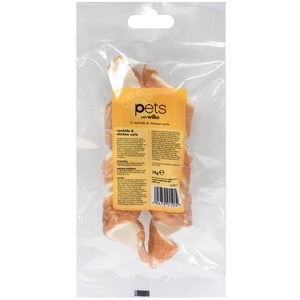 Pack of 2 Rawhide and Chicken Curls Dog Treat