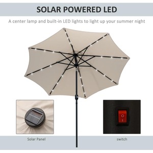White Patio Tilt LED Parasol  shot 5272309