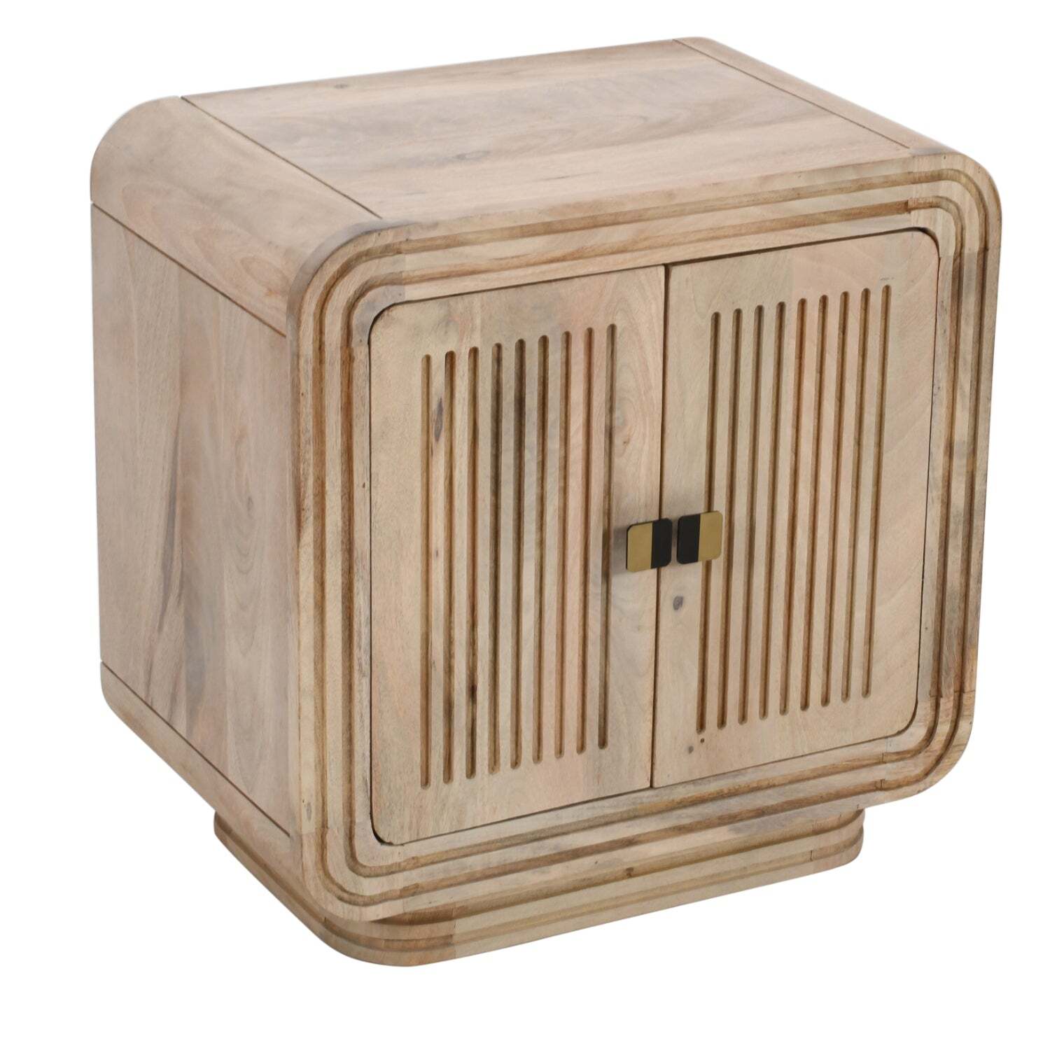 Paloma Carved Mango Wood Mini Sideboard - Natural Oak