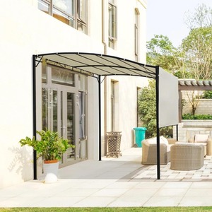 3 x 2.5m Patio Metal Gazebo Door Window Awning Wall Mount Canopy