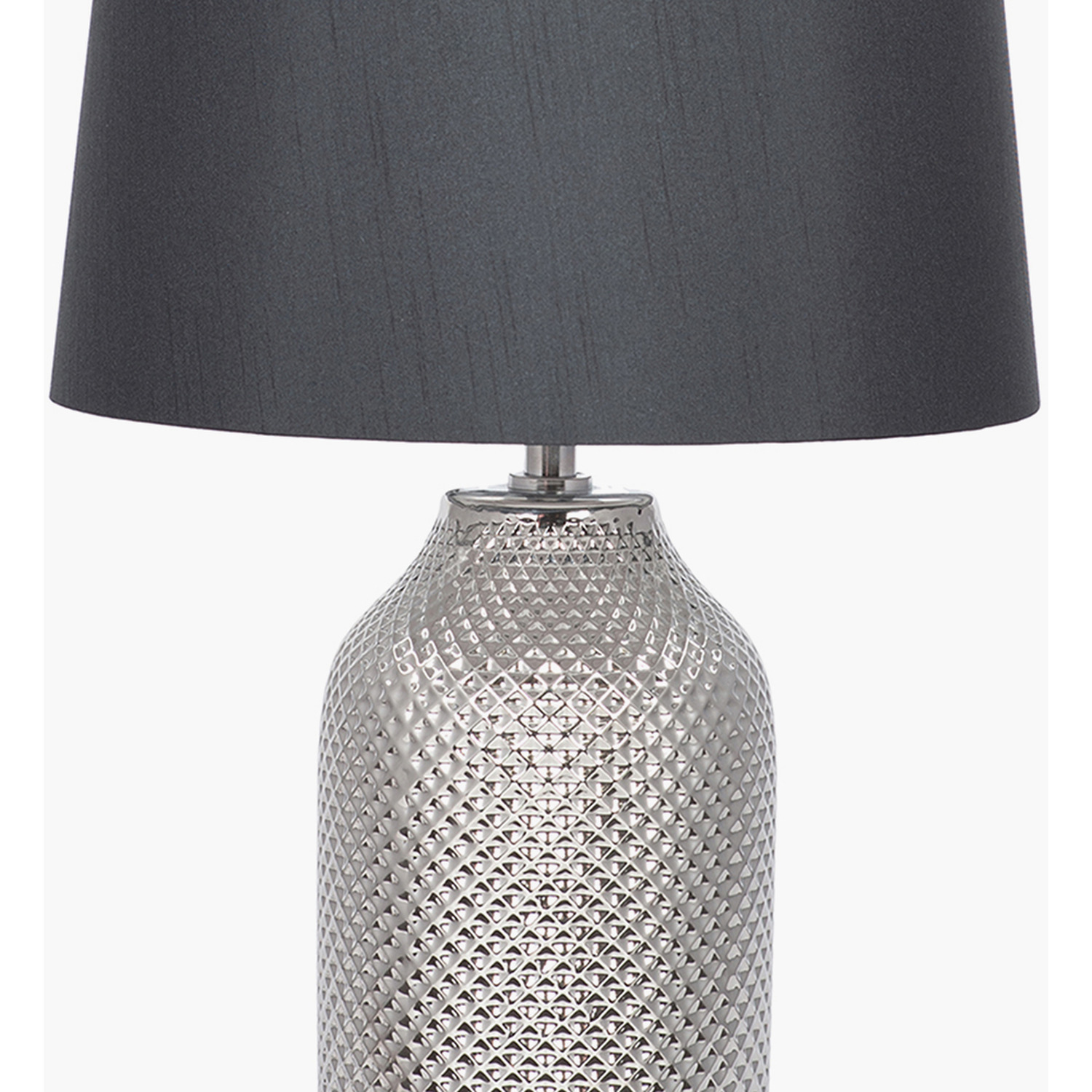 Textured Ceramic Bottle Table Lamp - Silver